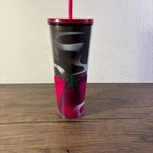 STARBUCKS Holographic Pumpkin Halloween 2023 24oz Venti Cold Cup Tumbler Pink